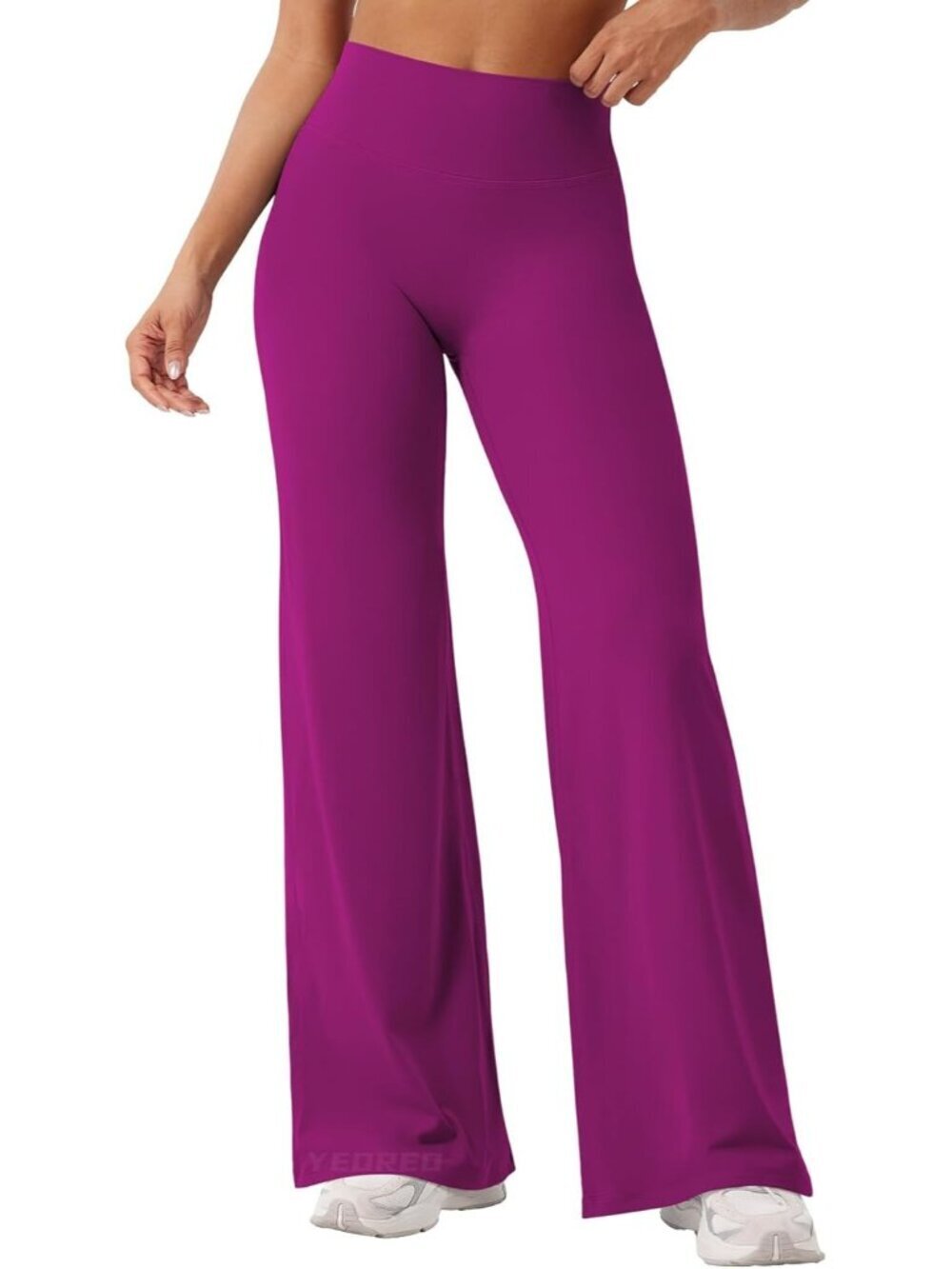 Women's Rose Purple No Front Seam Straight High Waist Imported Yoga Leggings
